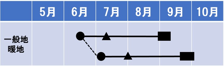 リゾットビアンコ４５の作型カレンダー