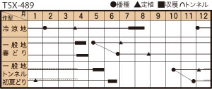 深緑のほほえみの作型カレンダー